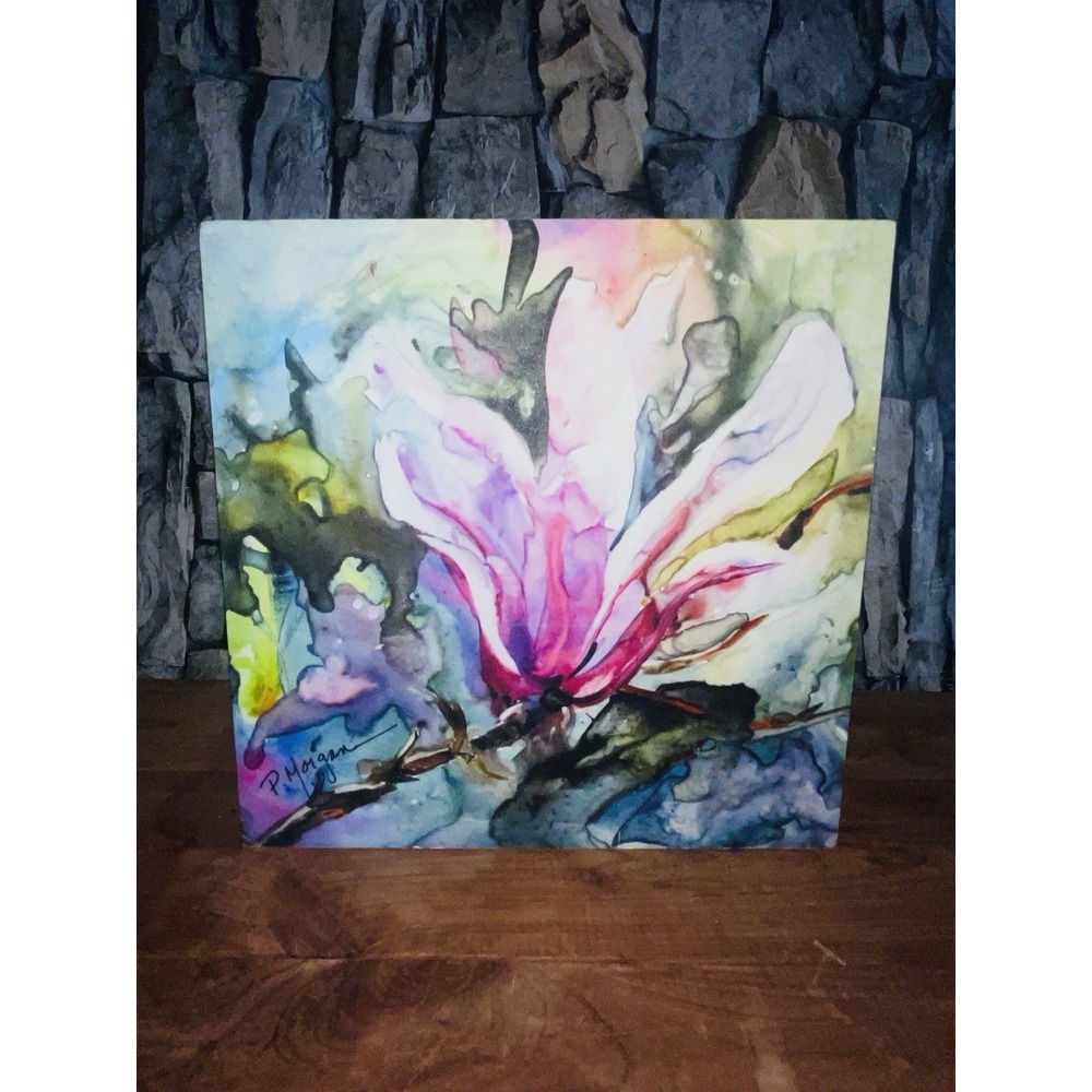 Pat Morgan Magnolia Blossom Watercolor Giclee Canvas Signed Floral Painting Art